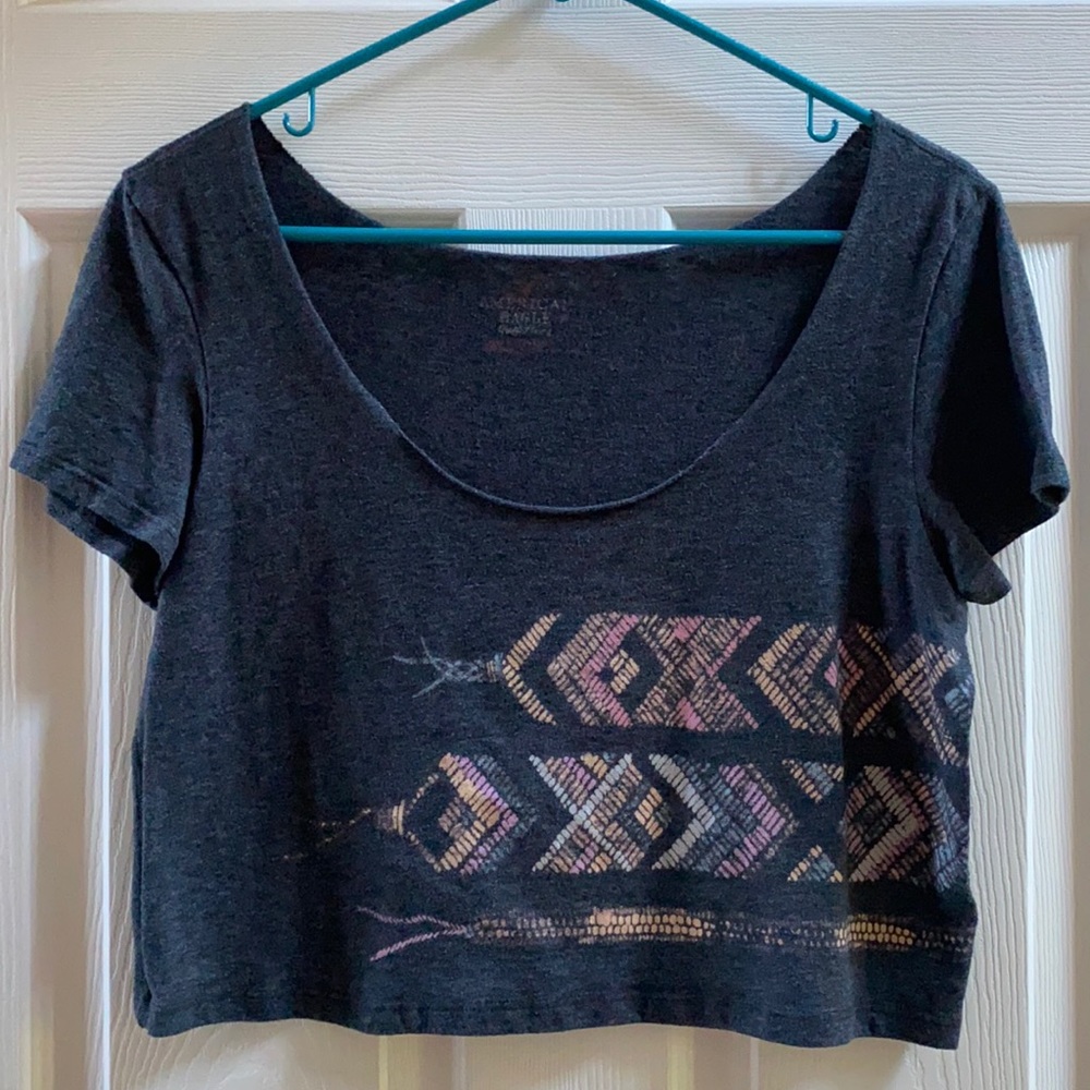 American Eagle Crop Top with Tribal / Aztec Print Size Medium